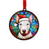 Bull Terrier in Santa Hat Suncatcher Decoration